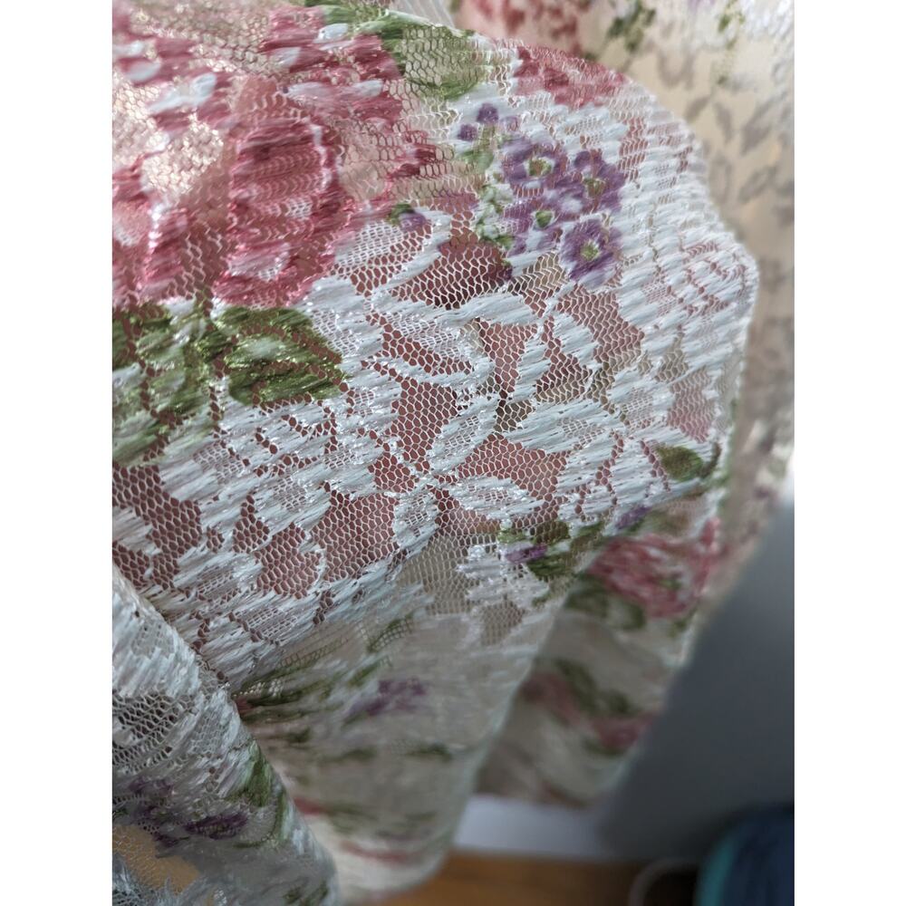 Vintage 90's J.B.S Ltd Maxi Dress Sleeveless Floral Lace Sheer Overlay V Back - Picture 9 of 10